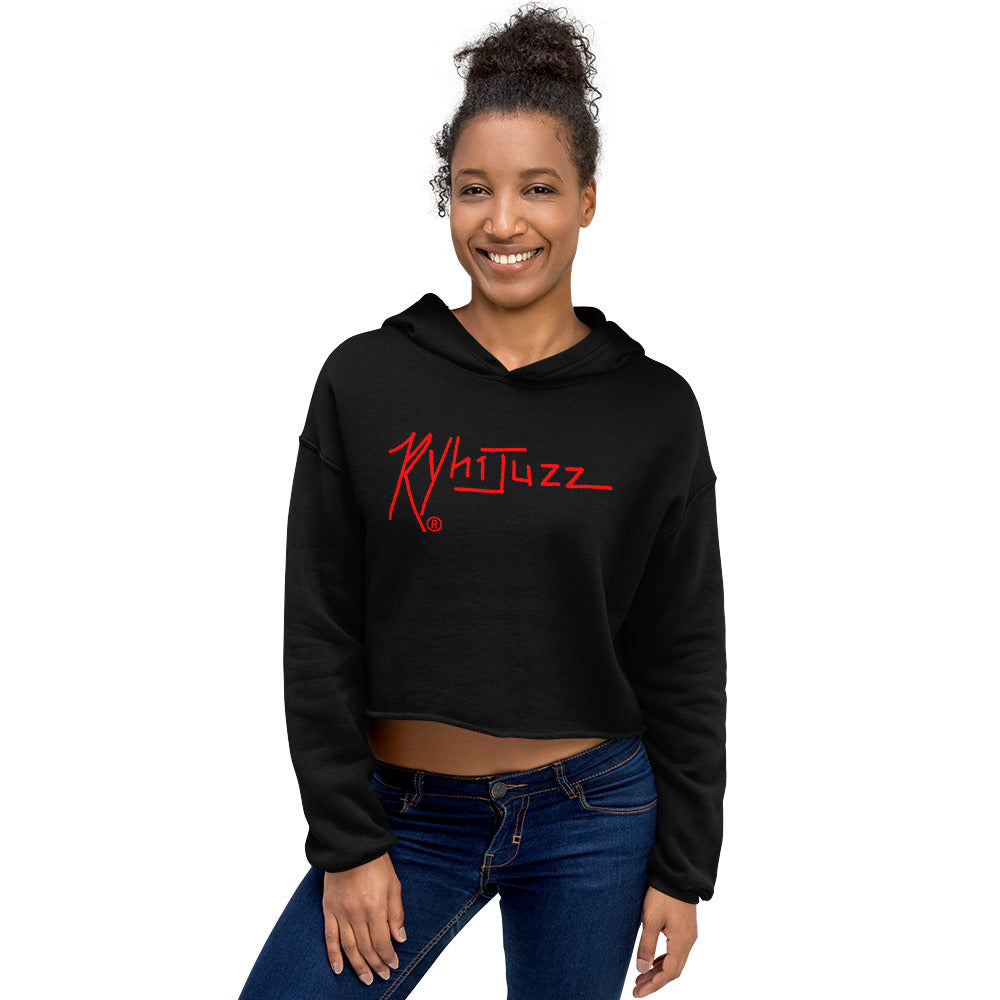 Ryhijuzz Women Crop Hoodie red print